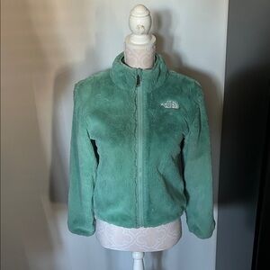 REVERSIBLE The North Face Girls Green Fleece Jacket Sz 14-16
